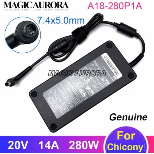 280W For MSI GE75 GP76 Gaming Laptop Power Supply CHICONY 20V 14A A18-280P1A AC Adapter Charger A280A003P 7.4x5.0mm