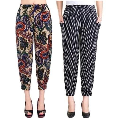 Summer Bohemian Soft Pants For Women NEW Fashion Casual Print Sexy High Waist Loose Travel Lounge Festival Beach Trousers Mujer