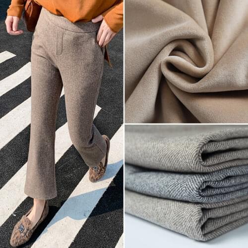 Ankle-Length Bell-Bottoms Female Herringbone Autumn Winter Loose High Waist Slimming Pants Woolen Elegant Fashion Womens Pants