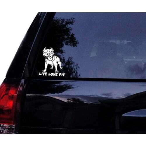 Black/Sliver PITBULL Pit Bull Dog Terrier Vinyl Stickers Car Decal Window Art Bumper Car Rear windshield Decor Unique S656