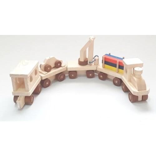 5-CAR WOODEN EDUCATIONAL TOY TRAINS WITH 7 DIFFERENT MODELS
