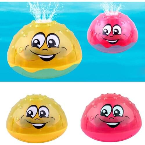 Lovely LED Flashing bath toys Musical Ball Water Squirting Sprinkler Baby Bath Shower kids Squish light water toys badspeelgoed