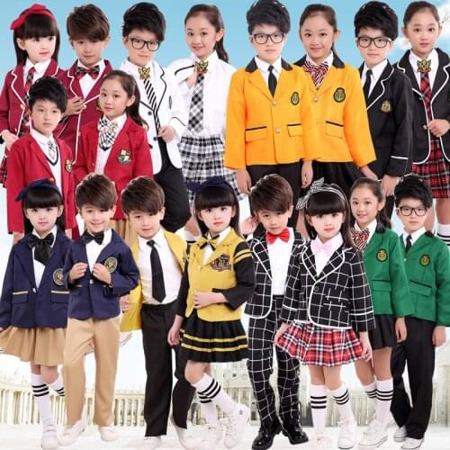 Childrens New Autumn uniform school Children suits boys and girls school uniforms sweater jacket student british style suit