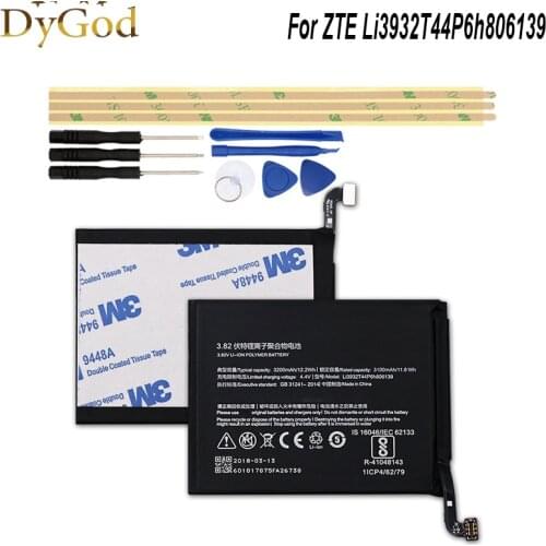 DyGod 3100mAh Li3932T44P6h806139 Battery For ZTE Nubia Z17 NX563J High Quality mobile phone Battery with Tools Set