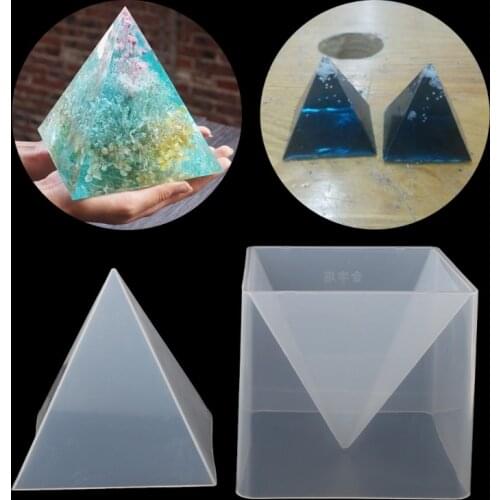 Free shipping Super Pyramid Silicone resin mold Decortaion Epoxy Craft Jewelry Crystal Mold With Plastic Frame DIY Making Tool