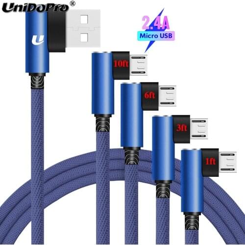 90 Degree Micro USB 2.4A Fast Charging Cable for ASUS Zenfone Max Pro M2 ZB630KL ZB631KL ZB632KL ZB633KL ZB556KL 3S Max ZC521TL