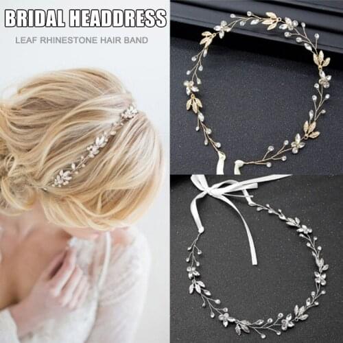 Korean Fashion Rhinestone Headbands for Women Girls Hair Accessories Gold/Silver Color Metal Hairbands Headpieces for Bride