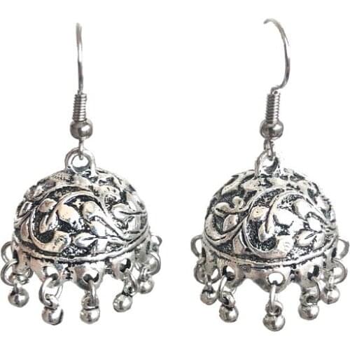 LosoDo fashion sliver hollow flower tassel minimalist star earrings for women Gypsy style statement temperamental female jewelry