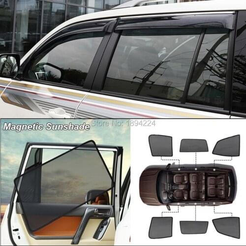 Car Full Side Windows Magnetic Sun Shade UV Protection Ray Blocking Mesh Visor For Toyota Land Cruiser