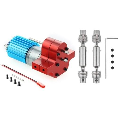 Metal Transmission Gearbox 370 Motor with Drive Shaft Upgrade Accessories for WPL C14 C24 B24 B36 MN D90 MN99S RC Car