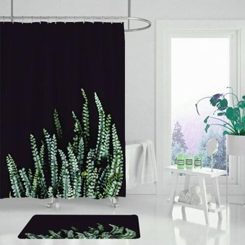 Fashion plant cactus series shower curtain bathroom waterproof polyester shower curtain