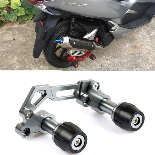 Motorcycle anti fall silencer Wheel Slider Crash Anti fall protector For YAMAHA PCX150 PCX 150 PCX 125 Aluminum CNC Adjustable