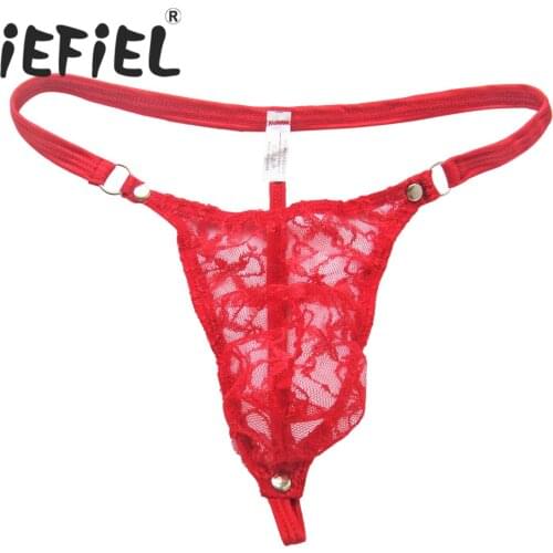 Sexy Mens Male Lingerie Thongs Panties Sexy Mesh Lace G-string Lingerie Underwear Thong Sissy Underpants Gay Teddies G-string