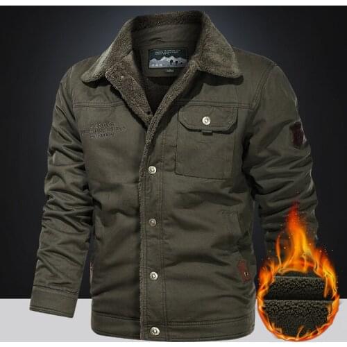 Mens Winter Military Jackets Thick Velvet Parkas Casual Fur Collar Coats Cotton Padded Bomber Pilot Cargo Fleece Jacket 5XL 6XL