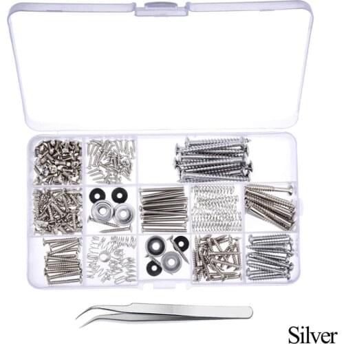 Guitar Screw Kit 9 Types Assorted with Storage Box for Electric Guitar Bridge, Pickup, Pickguard, Tuner, Switch, Neck Plate