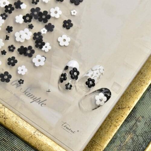 5d Nail Sticker Rainbow Flower DIY Cute White Flower Nail Decals Manicures For Design Sticker Self Adhesive Transfer Foil Decor