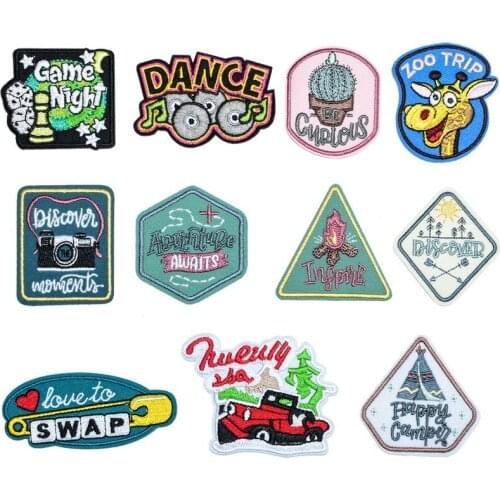 50pcs/Lot Embroidery Patches Letters Clothing Decoration Accessories Weird Stuff Diy Iron Heat Transfer Applique Punk Clothes