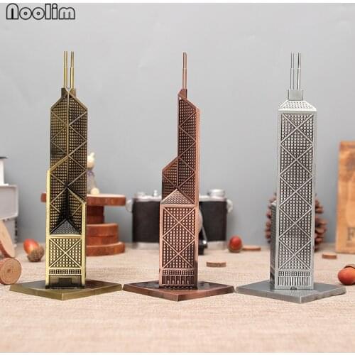 NOOLIM Bank of China Tower in Hong Kong Decor Metal Crafts World Landmark Building Architecture Model Art Home Souvenir Gift