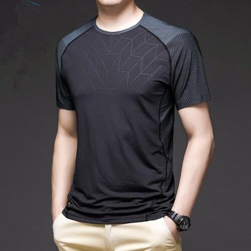 New summer round neck T-shirt running simple short-sleeved mens ice silk quick-drying clothes sunscreen fitness short-sleeved