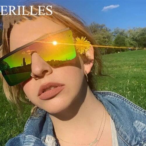 New Oversized Square Sunglasses Women Big Frame Brand Fashion Transparent Sunglasses Women Designer Vintage Men Eyewear UV400