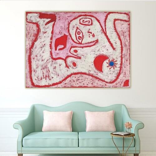 Paul Klee《A Woman For Gods》Abstract Canvas Oil Painting Artwork Poster Picture Wall Hanging Decor Home Living Room Decoration
