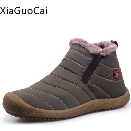 Retro Warm Fur Father Fashion Boots Plush Lightweight Dad Winter Boots Latex Waterproof Shoes X995 35