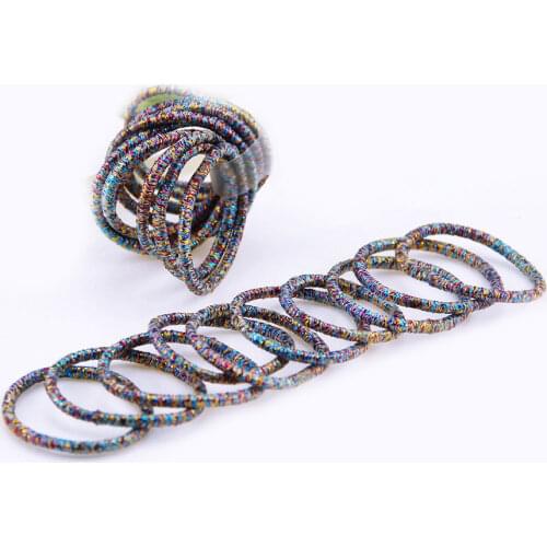 4Pcs/Set Sweet Hair Ring Elastic Hair Bands Girls Headwear Wave Hair Scrunchies Hair Rope Accessories Hair Ties Loops Headwear