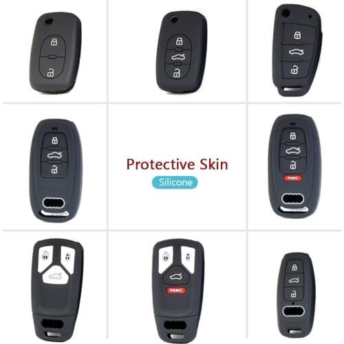 Rubber Car styling key FOB Protect Skin Cover Hood Set for Audi A1 A2 A3 A4 A5 A6 A7 A8 S4 S5 S6 S7 S8 Q5 Q7 TT Remote Products