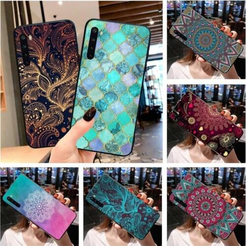Sapphire Jade Stained Glass Mandalas Phone Case For OPPO Realme 6 Pro Realme C3 5 Pro C2 RENO2-Z A11X