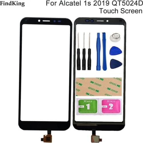 5.4'' Touch Screen For Alcatel 1s 2019 5024 OT5024 5024D Touch Screen Sensor Glass Digitizer 3M Glue Tools