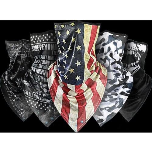 WALK FISH Sports Bandana Ice Silk Neck Gaiter Cover Hanging Ear Triangle Face Tube Scarf Fishing Headband Running Hiking