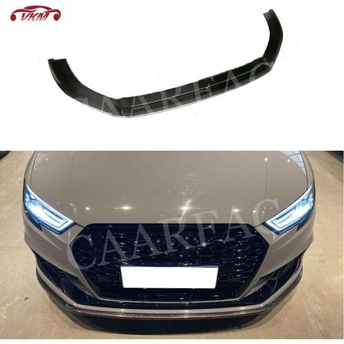 Carbon Fiber/FRP Front Bumper Lip Spoiler Chin Shovel For Audi A3 RS3 2017 2018 2019 Not For A3 Standard S3 Auto Car Styling