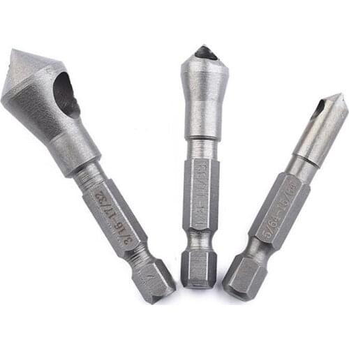 3pcs Countersink Drill Bit HSS Deburring Drill Bit Woodworking Metal Tool