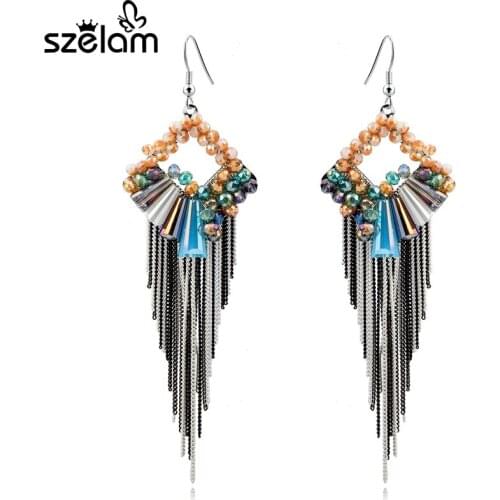 Szelam 2019 Fashion Jewellery Handmade Tassel Long Earrings For Women Bohemian Earings Statement Boucle d'oreille Gift SER160028