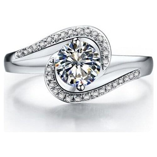 Test Positive 0.5Ct 5mm D-Color Moissanite Diamond Proposal Ring Solid Platinum 950 Ring High Quality Guarantee