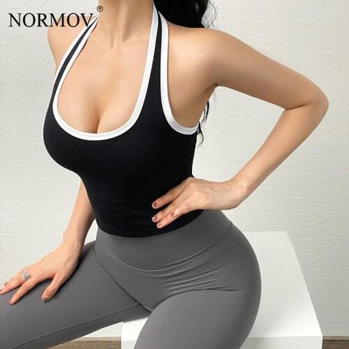 NORMOV Corset Tops for Women Summer Sports Fashion Push Up Vest Fitness Workout High Waist Elasticity Top Women