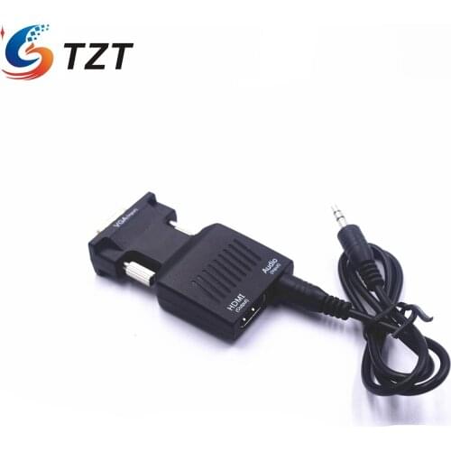 TZT NK-X1 Mini VGA To HDMI-compatible Converter Adapter Full HD 1080P VGA (Input) Audio (Input) HDMI-compatible (Output)
