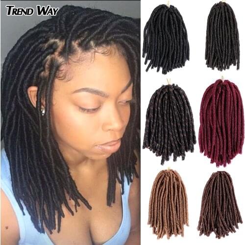 Trend Way 14inch Dreadlocks Hair Extensions Synthetic Braiding Hair Afro Hair Styles Soft Faux Locs Crochet Hair Black