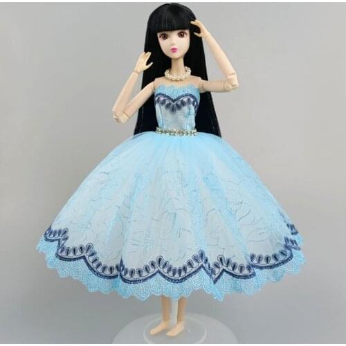 High Quality Blue Ballet Dress For Barbie Doll Outfits 1/6 Dolls Accessories Dancing Clothes 3-layer Skirt Ball Party Gown Toy