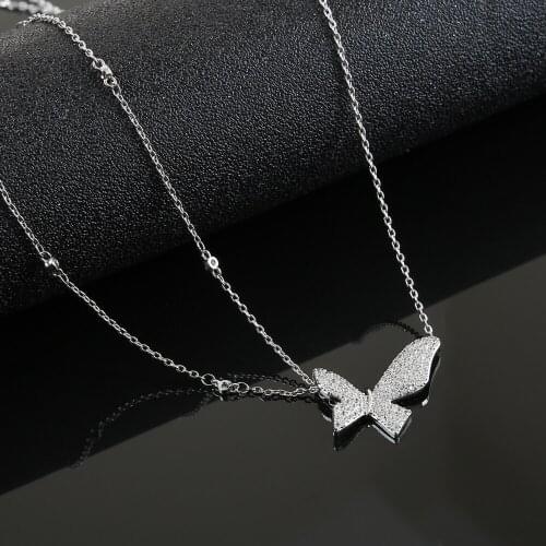 CHUNSHI EMO Stylish Chain Pendant Necklace Delicate EMO Sparkling Pendant Necklace CZ Platinum Plated Copper Necklace For women