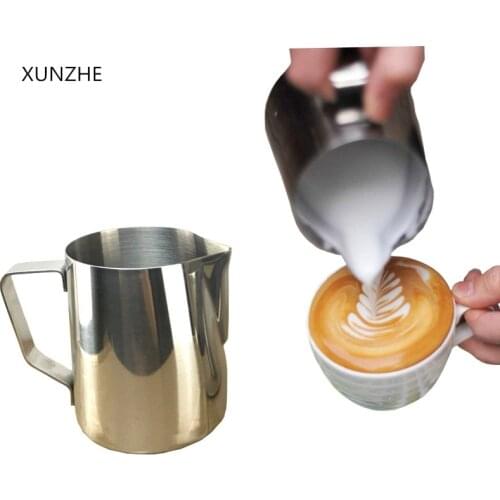 XUNZHE 100ml -1500ml Stainless Steel Milk Frothing Pitcher cappuccino milk jug Coffee Mug Cup Espresso Latte Foam Container