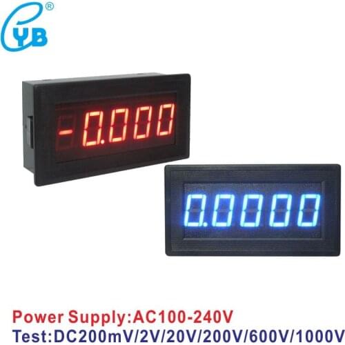 YB5145B LED Digital DC Voltmeter 4 1/2 Voltage Meter Display Tester DC200mV/2V/20V/100V/200V/300V/500V/600V 4.5 Volt Panel Meter