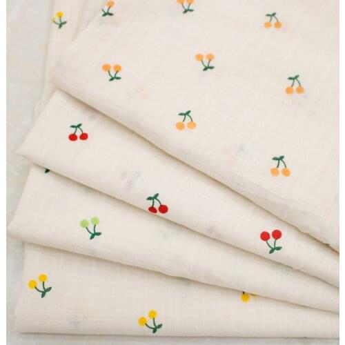2021 spring summer new cotton small cherry print bamboo washchildrens clothing womens cotton fabric