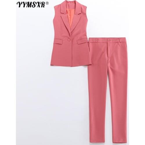 Womens Blazer pants two-piece suit Casual office temperament office jacket small suit Slim cropped trousers New 2021