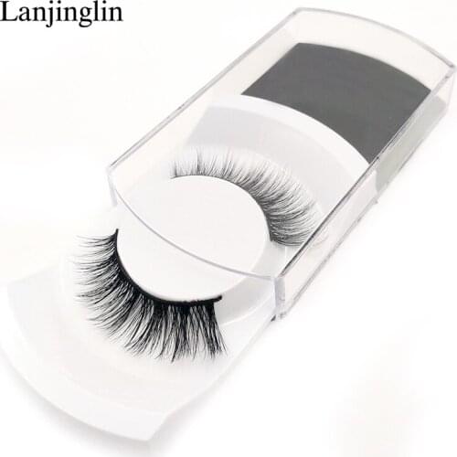 New 1 Pair Professional Handmade 3D Mink Lashes 100% Read Natural Mink False Eyelashes Beauty Makeup Soft Fake Eye Lashes #3D-1