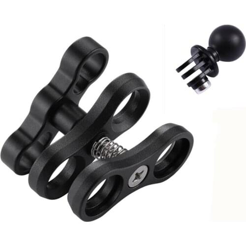 10pcs Sport Camera Dual Aluminum Alloy Ball Clamp for Underwater Camera Arm System with Ball Head for GoPro Hero 6 5 4 Xiao Yi