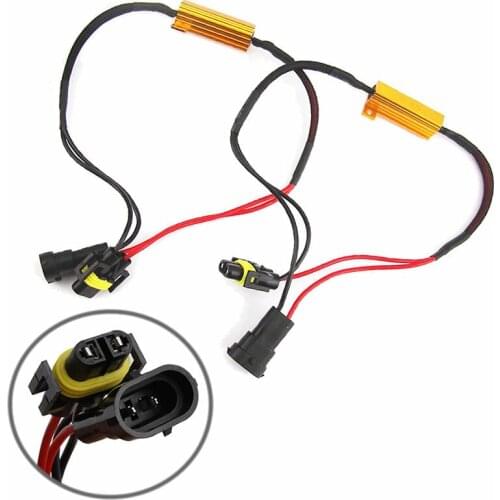 2Pcs H8 H11 LED Headlight Load Resistor Flicker Decoders Warning Canceler Harness