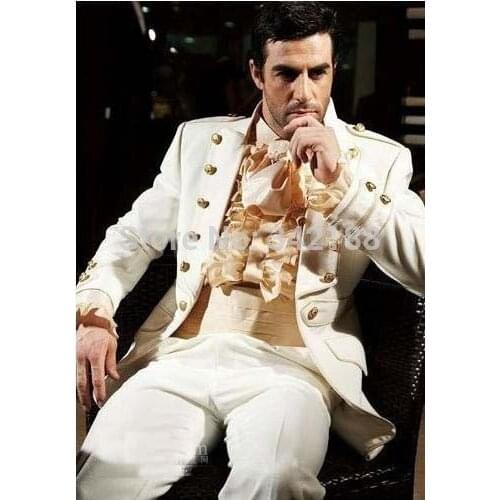 2015 FREE shipping/New Style Custom Made Ivory Groom Tuxedos Best Man Groomsmen Men Wedding Suits Bridegroom suitswedding men cl