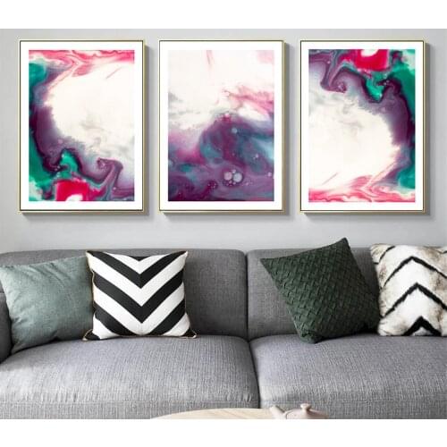 Colorful Ink Abstract Wall Art Canvas Poster and Print Modern Artwork Picture Painting Contemporary Nordic Home Room Decoration