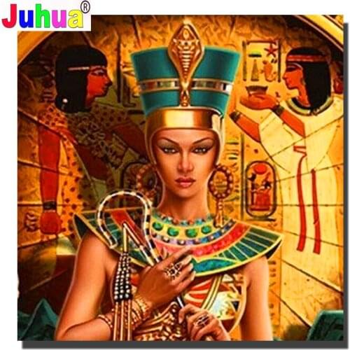 Diamond Painting Egyptan Nefertiti Queen 5d Diamond Embroidery Full Diamond Mosaic Cross Stitch Rhinestone Decoration H1066